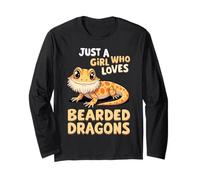 Just A Girl Who Loves Bearded Dragons Cute Rettile Art Maglia a Manica