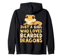 Just A Girl Who Loves Bearded Dragons Pet Rettile Design Felpa con Cappuccio