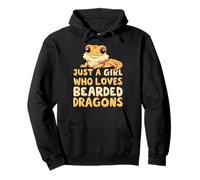 Just A Girl Who Loves Bearded Dragons Pet Rettile Design Felpa con Cappuccio