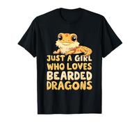 Just A Girl Who Loves Bearded Dragons Pet Rettile Design Maglietta