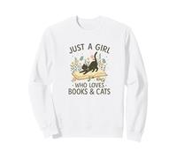 Just a Girl Who Loves Books And Cats Pastel Reading Cat Felpa
