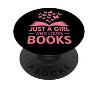 Just A Girl Who Loves Books Butterfly Aesthetic PopSockets PopGrip Adesivo
