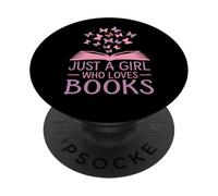 Just A Girl Who Loves Books Butterfly Reading Aesthetic PopSockets PopGrip Adesivo
