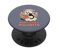 Just a Girl Who Loves Books - Maglietta di Halloween con gatti PopSockets PopGrip Adesivo