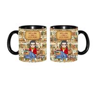 Just A Girl Who Loves Books Tazza personalizzata per amanti dei libri, 325 ml, tazza da caffè in ceramica dipinta personalizzata, regalo di Natale e compleanno per lettori di biblioteche bibliotecari