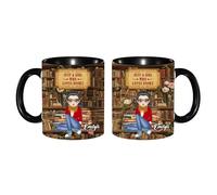 Just A Girl Who Loves Books Tazza personalizzata per amanti dei libri, 325 ml, tazza da caffè in ceramica dipinta personalizzata, regalo di Natale e compleanno per lettori di biblioteche bibliotecari