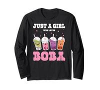 Just A Girl Who Loves Bubble Tea Boba Tea Lovers Maglia a Manica