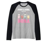 Just A Girl Who Loves Bubble Tea Boba Tea Lovers Maglia con Maniche Raglan