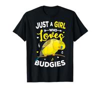 Just A Girl Who Loves Budgies Parakeet Budgerigar Ragazze Regalo Maglietta