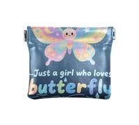 Just A Girl Who Loves Butterfly piccolo portamonete in pelle portatile mini borsa per trucco per donna ragazza