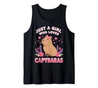 Just a Girl Who Loves Capybaras Cute Pink Bow Art Canotta