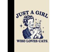 Just a Girl Who Loves Cats - College Ruled Composition Notebook: Marble (Black), 7.5" x 9.25", Lined Ruled Notebook, 100 Pages, Professional Binding: Cat lovers