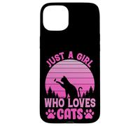 Just A Girl Who Loves Cats, Cool Cats Meme Cartoon Graphic Custodia per iPhone 15 Plus