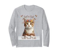 Just a Girl Who Loves Cats Cute Ginger Tabby Cat Donne Bambini Maglia a Manica