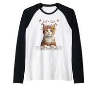 Just a Girl Who Loves Cats Cute Ginger Tabby Cat Donne Bambini Maglia con Maniche Raglan