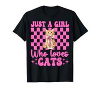 Just a Girl Who Loves Cats - Fiocco con Gatto Soriano Arancione Maglietta