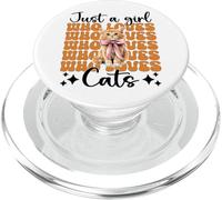 Just a Girl Who Loves Cats - Fiocco con gatto soriano arancione PopSockets PopGrip per MagSafe