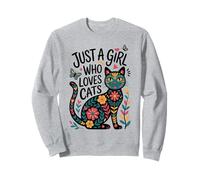Just a Girl Who Loves Cats - Folk Art Style Kitty Felpa