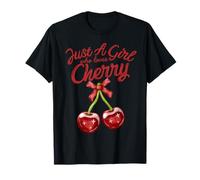 Just A Girl Who Loves Cherry Funny Cherries Fruit Lover Maglietta