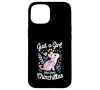 Just a Girl Who Loves Chinchillas Floral Chinchilla Lover Custodia per iPhone 15