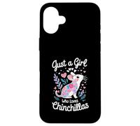 Just a Girl Who Loves Chinchillas Floral Chinchilla Lover Custodia per iPhone 16 Plus