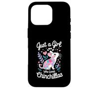 Just a Girl Who Loves Chinchillas Floral Chinchilla Lover Custodia per iPhone 16 Pro