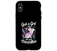 Just a Girl Who Loves Chinchillas Floral Chinchilla Lover Custodia per iPhone X/XS