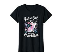 Just a Girl Who Loves Chinchillas Floral Chinchilla Lover Maglietta