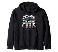 Just A Girl Who Loves Chris T-Shirt Cute Chris Felpa con Cappuccio
