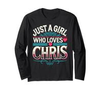 Just A Girl Who Loves Chris T-Shirt Cute Chris Maglia a Manica