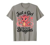 Just a Girl Who Loves Cute Pink Dragons Fantasy Lover Maglietta