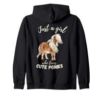 Just a Girl Who Loves Cute Ponies Adorabile Amante dei Cavalli Donne Felpa con Cappuccio