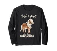 Just a Girl Who Loves Cute Ponies Adorabile Amante dei Cavalli Donne Maglia a Manica