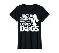 Just A Girl Who Loves Dogs Dog Cute Funny Puppy Maglietta