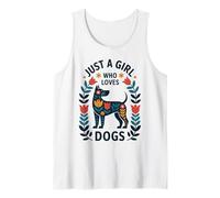Just a Girl Who Loves Dogs - Floral Pet Lover Art Canotta