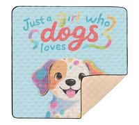 Just A Girl Who Loves Dogs - Tappetino da gioco imbottito per bambini, 1 pezzo, 127 x 127 cm