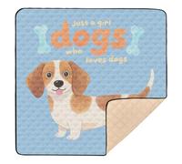 Just A Girl Who Loves Dogs - Tappetino da gioco per bambini, grande, robusto, non tossico, da viaggio, 127 x 127 cm
