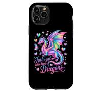 Just A Girl Who Loves Dragons Lover Butterfly Pastel Dragon Custodia per iPhone 11 Pro