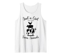 Just a Girl Who Loves Farm Animals Black Chicken Pig Mucca Kid Canotta