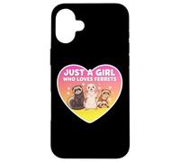 Just A Girl Who Loves Ferrets Cute Owner Pet Lover Womens Custodia per iPhone 16 Plus
