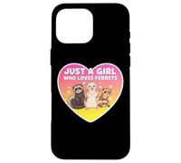 Just A Girl Who Loves Ferrets Cute Owner Pet Lover Womens Custodia per iPhone 16 Pro Max