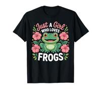 Just a Girl Who Loves Frogs Cute Frog Lover Regali Donne Maglietta