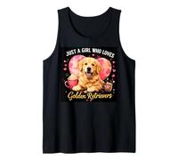 Just A Girl Who Loves Golden Retrievers Dog Coffee Hearts Canotta