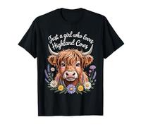 Just a Girl Who Loves Highland Cows Cute Farm Style Maglietta