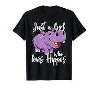 Just A Girl Who Loves Hippos - Cute Baby Ippopotamo Maglietta