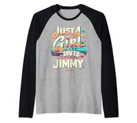 Just A Girl who loves JIMMY T-Shirt Cute JIMMY Maglia con Maniche Raglan