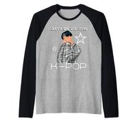 Just A Girl Who Loves K-Pop Coreano Boy Band Maglia con Maniche Raglan
