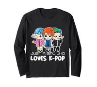 Just A Girl Who Loves K-Pop Fan Merchandise for Girls Maglia a Manica