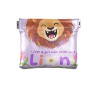 Just A Girl Who Loves Lion Moda Donna PU Leather Coin Purse Comodo Card Key Organizer per Uomo Donna Viaggio soporte de monedas para carro