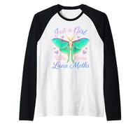 Just A Girl Who Loves Luna Moths Bella Amante delle falene Pastello Maglia con Maniche Raglan